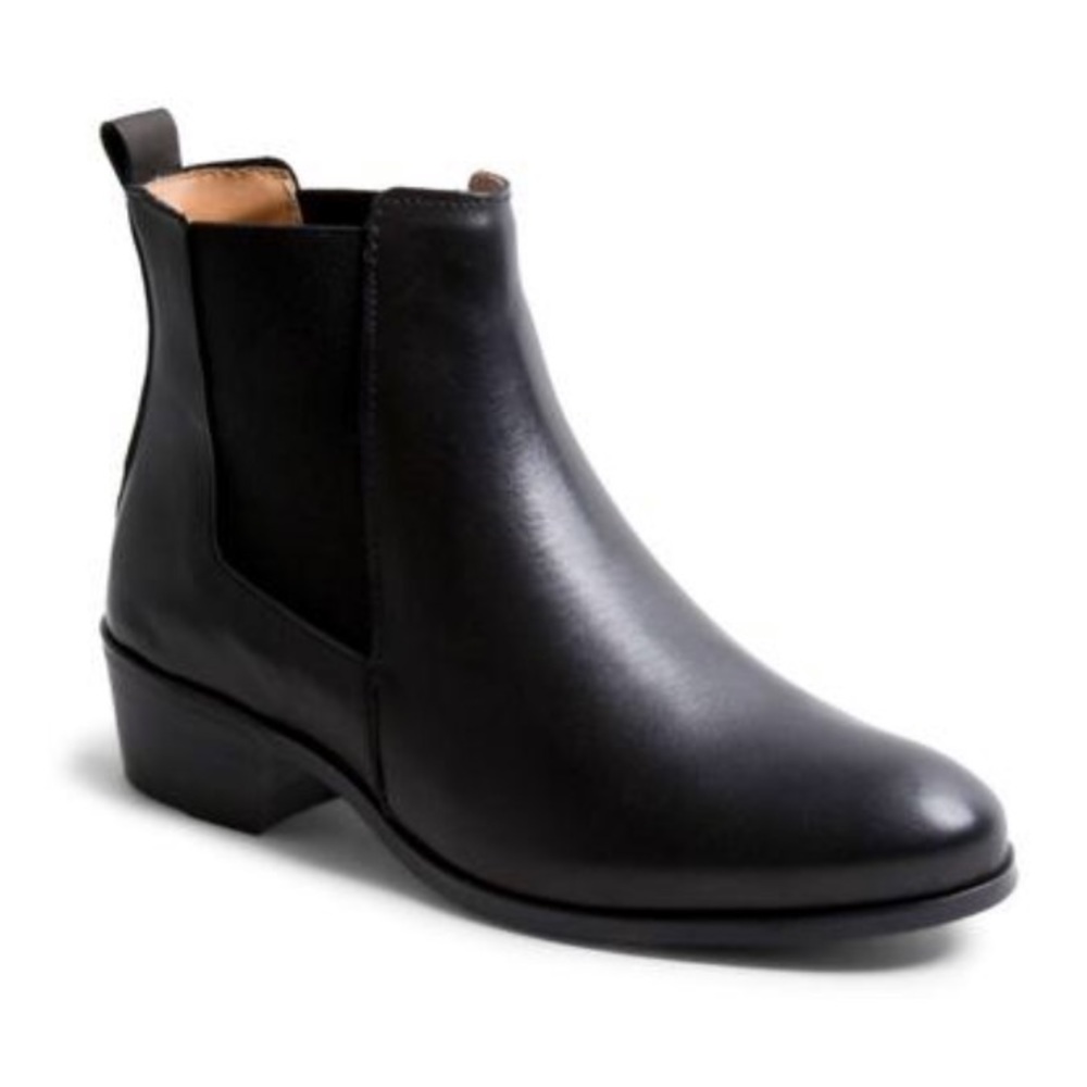 Steve Madden Dover Black Leather Ankle Boots